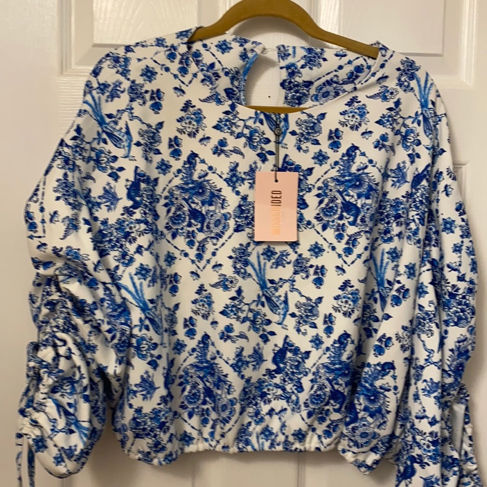 Peacock print crop top